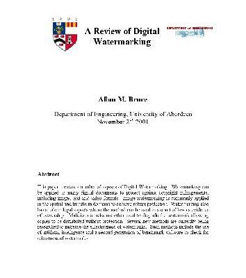 خرید و دانلود نسخه کامل کتاب A Review of Digital Watermarking