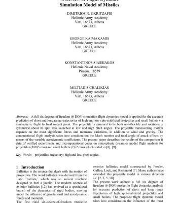 خرید و دانلود نسخه کامل کتاب A review of flight dynamic simulation model of missiles