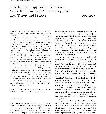 خرید و دانلود نسخه کامل کتاب A Stakeholder Approach to CSR