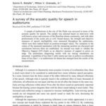 خرید و دانلود نسخه کامل کتاب A survey of the acoustic quality for speech in auditoriums