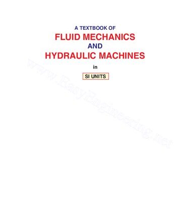 خرید و دانلود نسخه کامل کتاب A Textbook of Fluid Mechanics and Hydraulic Machines