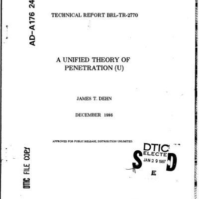 خرید و دانلود نسخه کامل کتاب A UNIFIED THEORY OF PENETRATION (U)