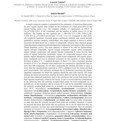 خرید و دانلود نسخه کامل کتاب A Unique Equation to Estimate Flash Points of Selected Pure Liquids Application to the Correction of Probably Erroneous Flash Point Values