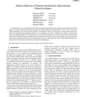 خرید و دانلود نسخه کامل کتاب Ablation Behavior of Titanium Irradiated by High-Intensity Pulsed Ion Beams