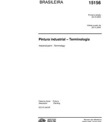 خرید و دانلود نسخه کامل کتاب [ABNT NBR 15156:2004] Pintura industrial – Terminologia