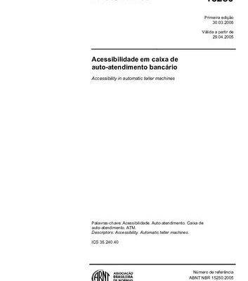 خرید و دانلود نسخه کامل کتاب [ABNT NBR 15250:2005] Acessibilidade em caixa de auto-atendimento bancário