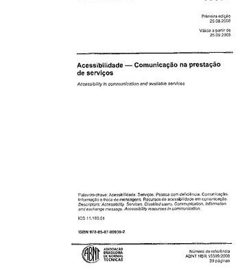 خرید و دانلود نسخه کامل کتاب [ABNT NBR 15599:2008] Acessibilidade – Comunicação na prestação de serviços