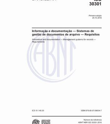خرید و دانلود نسخه کامل کتاب [ABNT NBR ISO 30301:2016] Informação e documentação – Sistemas de gestão de documentos de arquivo – Requisitos