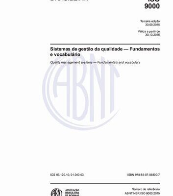 خرید و دانلود نسخه کامل کتاب [ABNT NBR ISO 9000:2015] Sistemas de gestão da qualidade – Fundamentos e vocabulário