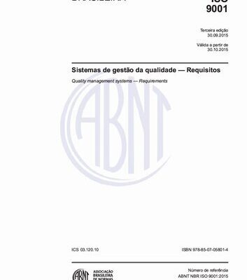 خرید و دانلود نسخه کامل کتاب [ABNT NBR ISO 9001:2015] Sistemas de gestão da qualidade – Requisitos