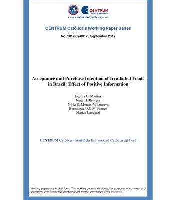خرید و دانلود نسخه کامل کتاب Acceptance and Purchase Intention of Irradiated Foods in Brazil: Effect of Positive Information