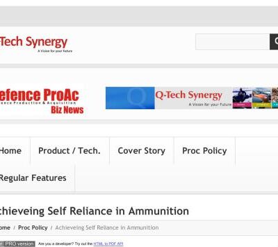 خرید و دانلود نسخه کامل کتاب Achieveing self reliance in ammunition