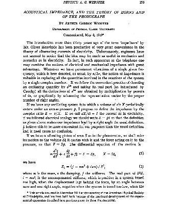 خرید و دانلود نسخه کامل کتاب Acoustical Impedance and the Theory of Horns and of the Phonograph (1919)(en)(8s)