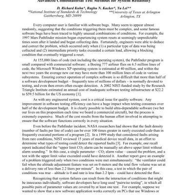 خرید و دانلود نسخه کامل کتاب Advanced Combinatorial Test Methods for System Reliability