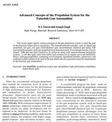 خرید و دانلود نسخه کامل کتاب Advanced concepts of the propulsion system for the futuristic gun ammunition