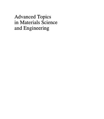 خرید و دانلود نسخه کامل کتاب Advanced Topics in Materials Science and Engineering