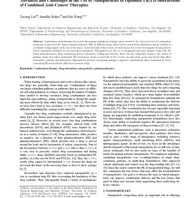 خرید و دانلود نسخه کامل کتاب Advances and Challenges in the Use of Nanoparticles to Optimize PK/PD Interactions of Combined Anti-Cancer Therapies