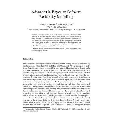 خرید و دانلود نسخه کامل کتاب Advances in Bayesian Software Reliability Modelling