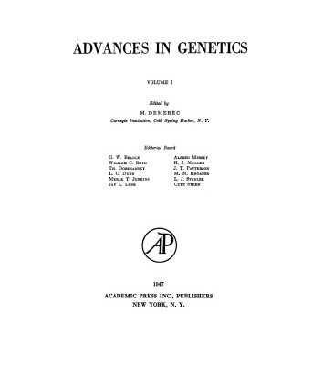 خرید و دانلود نسخه کامل کتاب Advances in Genetics, Vol. 1