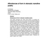 خرید و دانلود نسخه کامل کتاب Affordances of form in stanzaic narrative