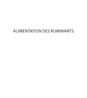 خرید و دانلود نسخه کامل کتاب Alimentation des ruminants
