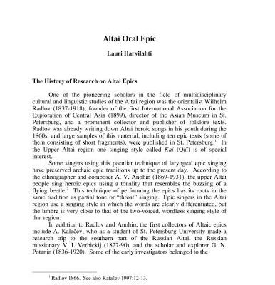 خرید و دانلود نسخه کامل کتاب Altai oral epic