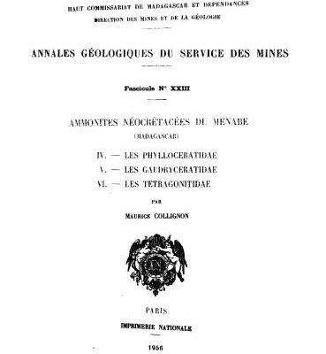 خرید و دانلود نسخه کامل کتاب Ammonites néocrétacées du Menabe (Madagascar). IV. Les Phylloceratidae. V. Les Gaudryceratidae. VI. Les Tetragonitidae