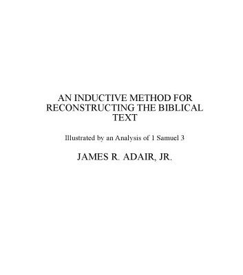 خرید و دانلود نسخه کامل کتاب An Inductive Method for Reconstructing the Biblical Text : Illustrated by an Analysis of 1 Samuel 3