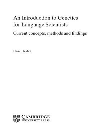 خرید و دانلود نسخه کامل کتاب An Introduction to Genetics for Language Scientists