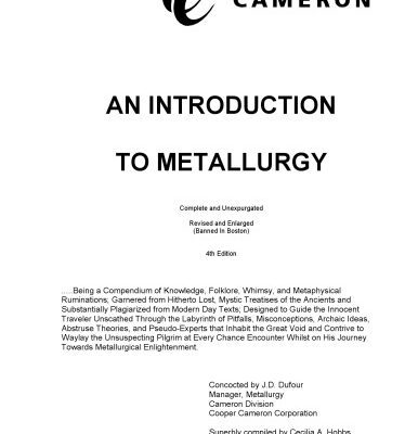 خرید و دانلود نسخه کامل کتاب An Introduction to Metallurgy