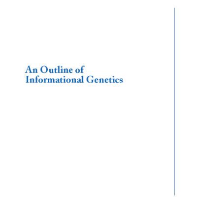 خرید و دانلود نسخه کامل کتاب An Outline of Informational Genetics