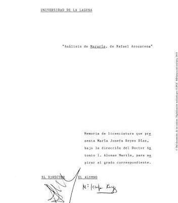 خرید و دانلود نسخه کامل کتاب Análisis de Mararía. Rafael Arozarena