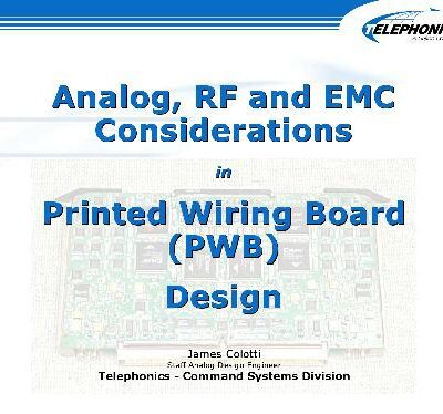 خرید و دانلود نسخه کامل کتاب Analog,RF and EMC considerations in printed wiring board design