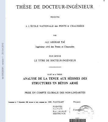 خرید و دانلود نسخه کامل کتاب ANALYSE DE LA TENUE AUX SÉISMES DES STRUCTURES EN BÉTON ARMÉ
