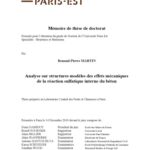 خرید و دانلود نسخه کامل کتاب Analyse sur structures modèles des effets mécaniques de la réaction sulfatique interne du béton [diss.]