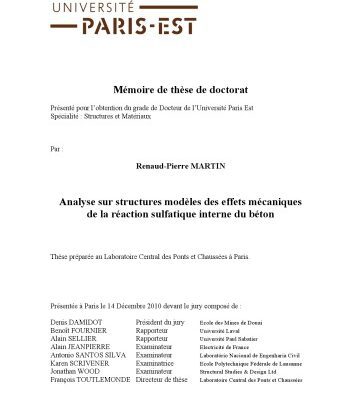 خرید و دانلود نسخه کامل کتاب Analyse sur structures modèles des effets mécaniques de la réaction sulfatique interne du béton [diss.]