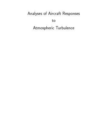 خرید و دانلود نسخه کامل کتاب Analyses of Aircraft Responses to Atmospheric Turbulence