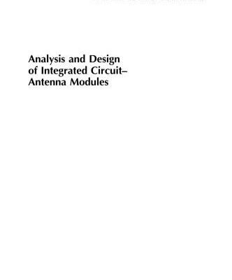 خرید و دانلود نسخه کامل کتاب Analysis and Design of Integrated Circuit-Antenna Modules