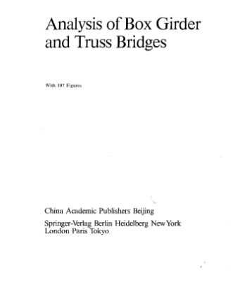 خرید و دانلود نسخه کامل کتاب Analysis of Box Girder and Truss Bridges