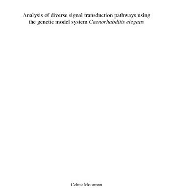 خرید و دانلود نسخه کامل کتاب analysis of diverse signal transduction pathways using the genetic model system caenorhabditis elegans celine moorman