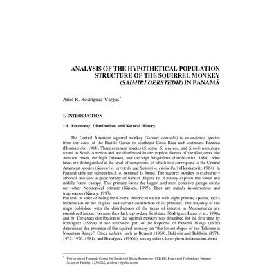خرید و دانلود نسخه کامل کتاب Analysis of the hypothetical population structure of the squirrel monkey (Saimiri oerstedii) in Panama