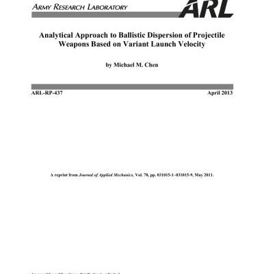 خرید و دانلود نسخه کامل کتاب Analytical approach to ballistic dispersion of projectile weapons based on variant launch velocity