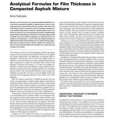 خرید و دانلود نسخه کامل کتاب Analytical Formulas for Film Thickness in Compacted Asphalt Mixture