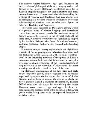 خرید و دانلود نسخه کامل کتاب Andrei Platonov: Uncertainties of Spirit