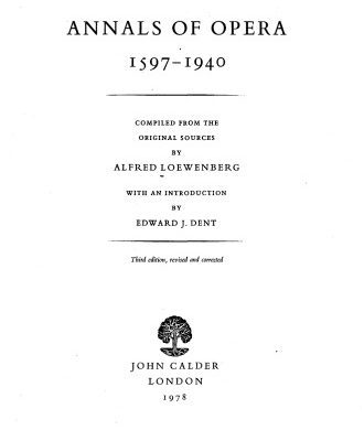 خرید و دانلود نسخه کامل کتاب Annals of Opera, 1597-1940