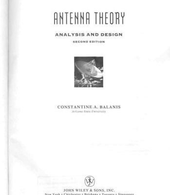 خرید و دانلود نسخه کامل کتاب Antenna theory: analysis and design. Chapter 9-16