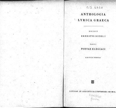 خرید و دانلود نسخه کامل کتاب Anthologia Lyrica Graeca Fasc. 1 Poetae Elegiaci