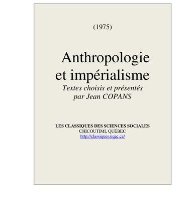 خرید و دانلود نسخه کامل کتاب Anthropologie et impérialisme