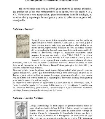 خرید و دانلود نسخه کامل کتاب Antología de literatura medieval