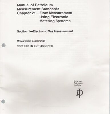 خرید و دانلود نسخه کامل کتاب API 21.1. Flow Measurement Using Electronic Metering Systems, Section 1 Electronic Gas Measurement